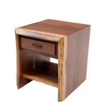 black walnut live edge end table