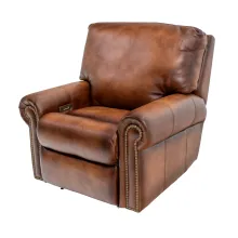 leather power recliner with patina leather