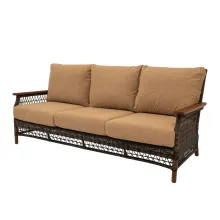 outdoor wicker sofa with sunbrella fabric