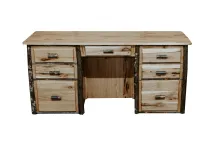 Hickory Double Pedestal Desk