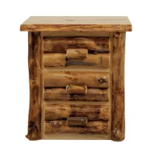 ASPEN LOG 3 DRAWER NIGHTSTAND