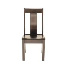 brown maple dining chair with lumbar support