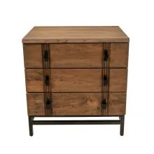 live edge nightstand with matte black metal base