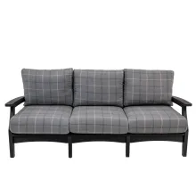 outdoor patio sofa with sunbrella cushions and poly lumber frame