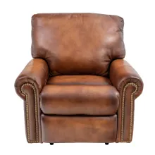 leather power recliner with patina leather