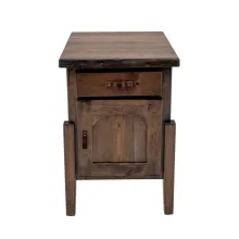 live edge end table with drawers and doors storage