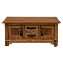 coffee table with drawers and doors for storage