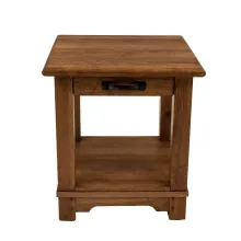 farmhouse end table with drawer and shelf
