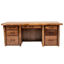 live edge black walnut desk with file drawers