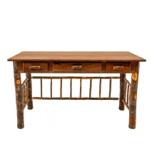 rustic wooden desk with drawers