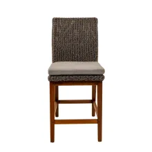 wicker and ipe bar chair with sunbrella cushion