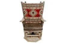 Hickory Log Swivel Glider