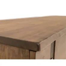 live edge dresser with metal accents