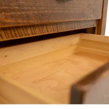 rough sawn pine chest with dovetailed drawers