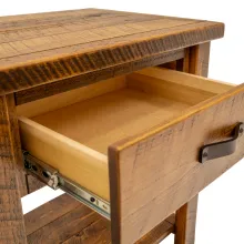 rough sawn pine nightstand with dovetailed drawers
