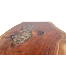 BLACK WLANUT LIVE EDGE SOFA TABLE WITH RIVER ROCK EPOXY RESIN
