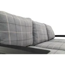 outdoor patio sofa with sunbrella cushions and poly lumber frame