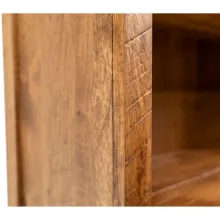 solid wood bookshelf with rough saw marks