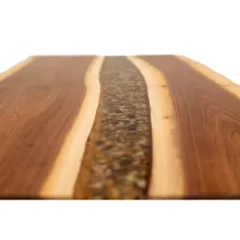 live edge coffee table with epoxy river