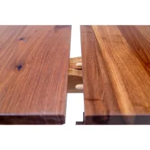 black walnut wood leg table with extension leaves