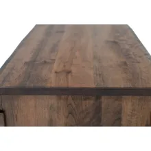 rustic cherry live edge coffee table with leather handles