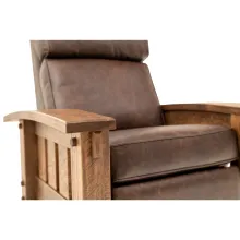 solid wood manual recliner made with 100% top grain leather