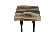 Ocean River Epoxy Slab End Table
