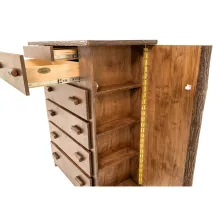 rustic live edge chest with hidden storage