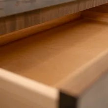 live edge chest with dovetailed drawers