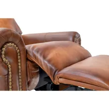 leather power recliner with patina leather