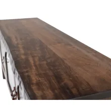 rustic cherry live edge tv stand with mid-century modern style