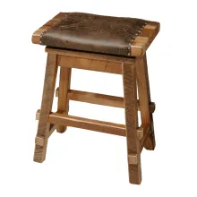 Barnwood Upholstered Swivel Stool