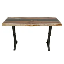 Glass River Walnut Sofa Table