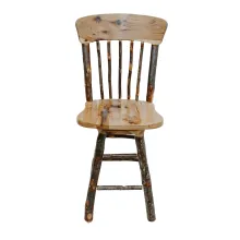 Hickory Panel Back Swivel Stool