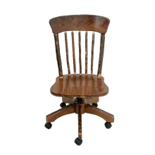 Panel Back Walnut Hickory Armless Office Chair