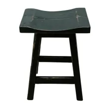 Saddle Swivel Stool - Worn Black